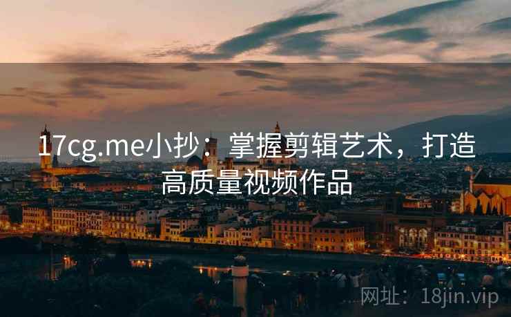 17cg.me小抄：掌握剪辑艺术，打造高质量视频作品