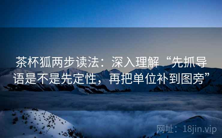 茶杯狐两步读法:深入理解“先抓导语是不是先定性,再把单位补到图旁” 茶杯狐两步读法:深入理解“先抓导语是不是先定性,再把单位补到图旁”